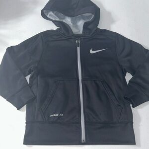 Nike Boy’s Athletic Black Full Zip Jacket With Hood Size XS